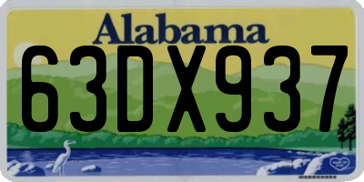 AL license plate 63DX937