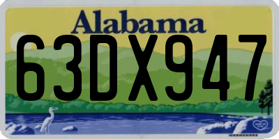 AL license plate 63DX947