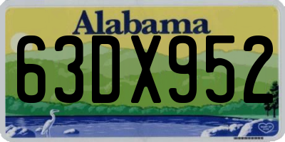 AL license plate 63DX952