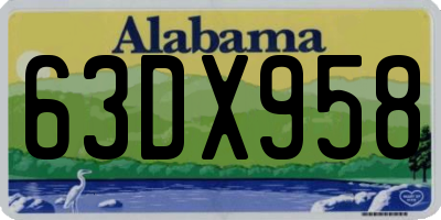 AL license plate 63DX958