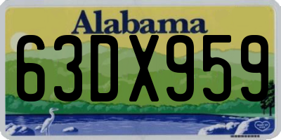AL license plate 63DX959