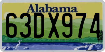 AL license plate 63DX974