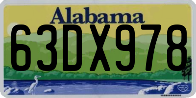 AL license plate 63DX978