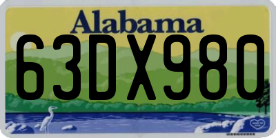 AL license plate 63DX980