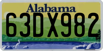AL license plate 63DX982