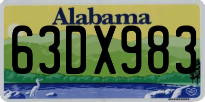 AL license plate 63DX983