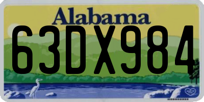 AL license plate 63DX984