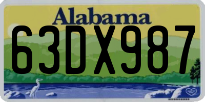 AL license plate 63DX987