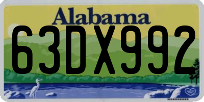 AL license plate 63DX992