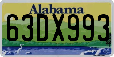AL license plate 63DX993