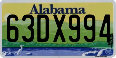 AL license plate 63DX994