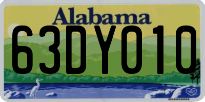 AL license plate 63DY010
