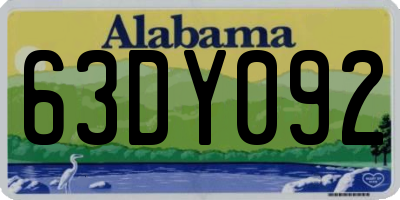 AL license plate 63DY092