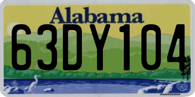 AL license plate 63DY104