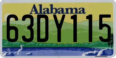 AL license plate 63DY115