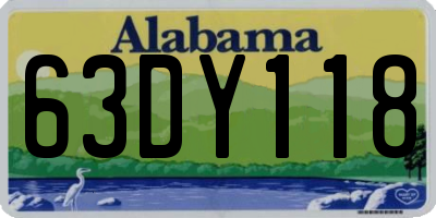 AL license plate 63DY118