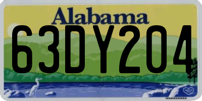 AL license plate 63DY204