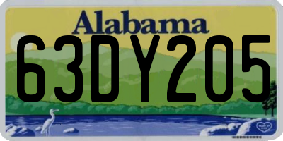 AL license plate 63DY205