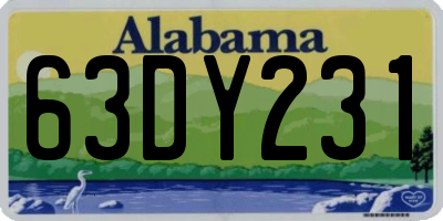 AL license plate 63DY231