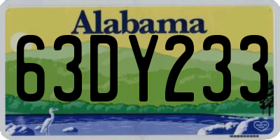 AL license plate 63DY233