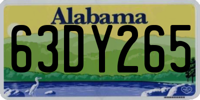 AL license plate 63DY265