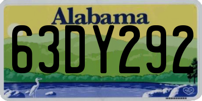 AL license plate 63DY292