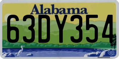AL license plate 63DY354