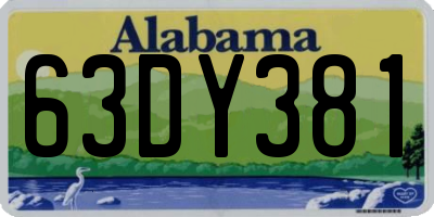 AL license plate 63DY381