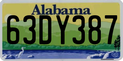 AL license plate 63DY387