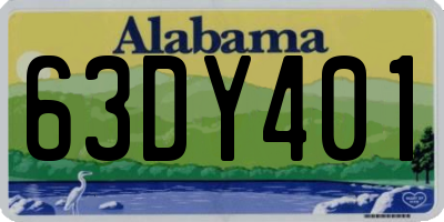 AL license plate 63DY401