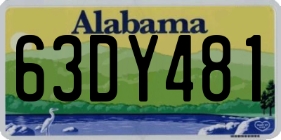 AL license plate 63DY481