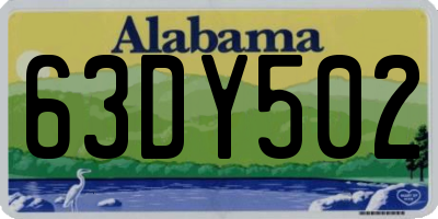 AL license plate 63DY502