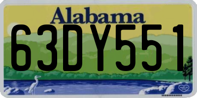 AL license plate 63DY551