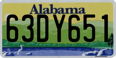 AL license plate 63DY651