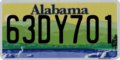AL license plate 63DY701