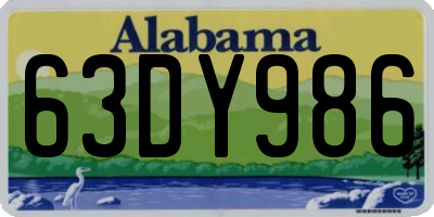 AL license plate 63DY986