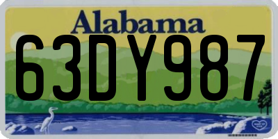 AL license plate 63DY987