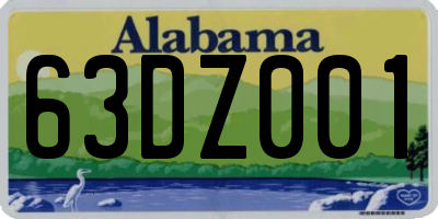 AL license plate 63DZ001