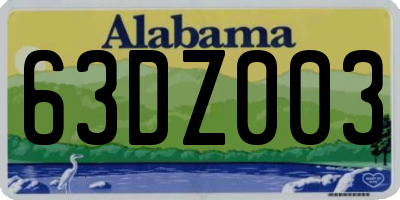 AL license plate 63DZ003