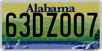 AL license plate 63DZ007