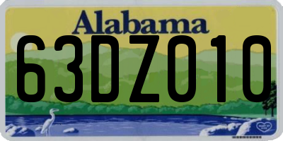 AL license plate 63DZ010