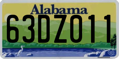 AL license plate 63DZ011