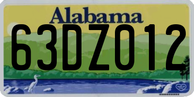 AL license plate 63DZ012