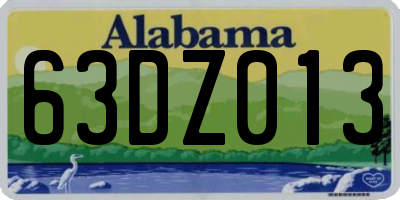 AL license plate 63DZ013