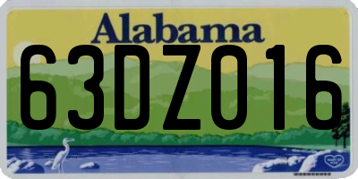 AL license plate 63DZ016