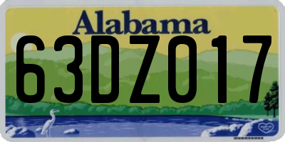 AL license plate 63DZ017