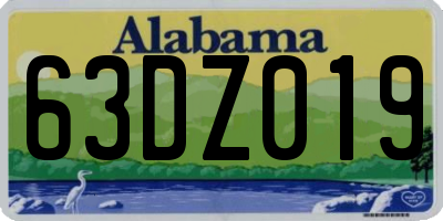 AL license plate 63DZ019
