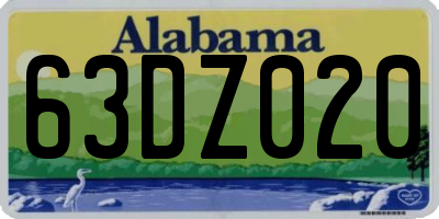 AL license plate 63DZ020