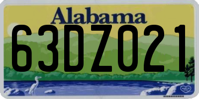 AL license plate 63DZ021