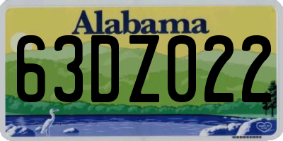 AL license plate 63DZ022